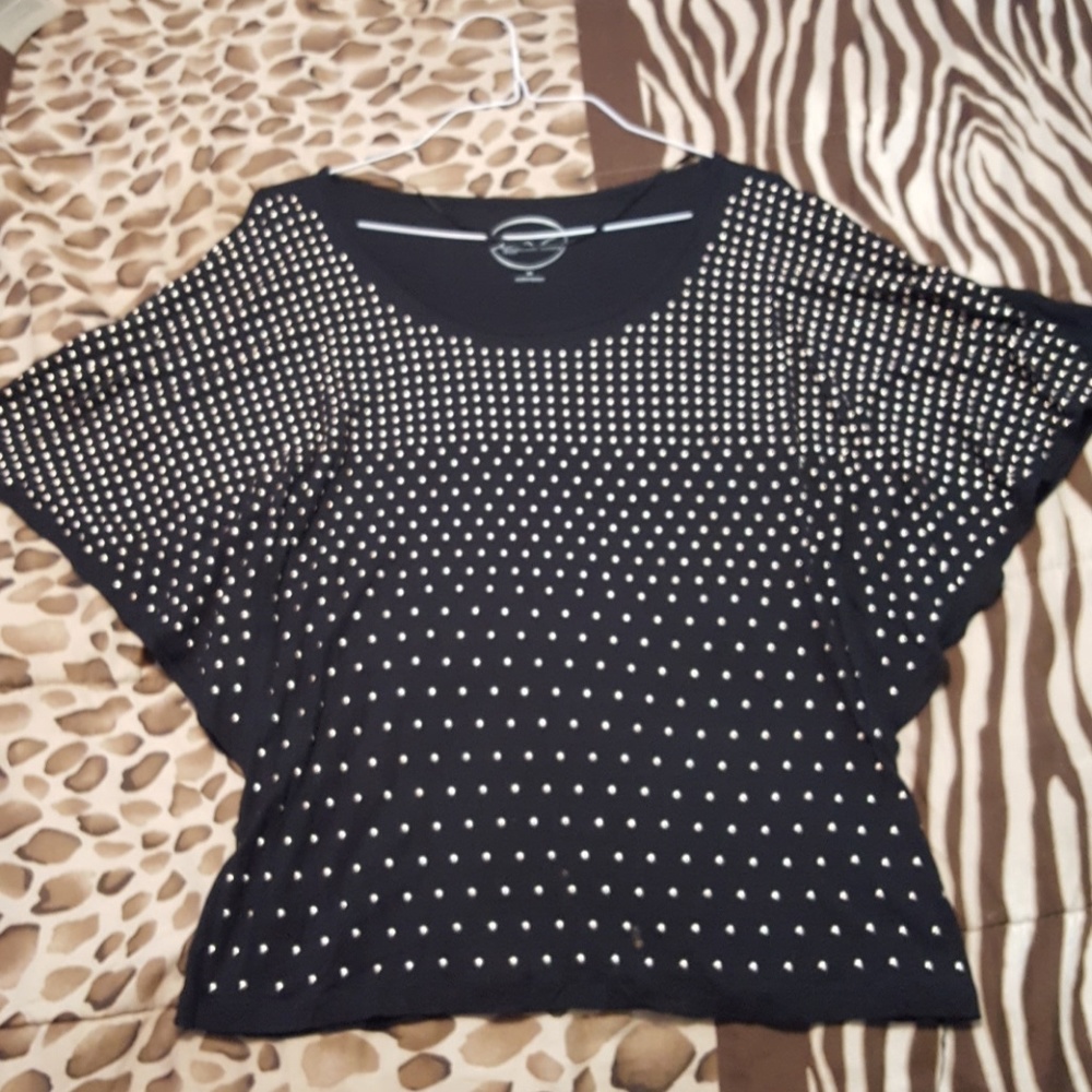 Women's INC black studded top